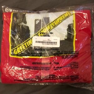 Greetings from supreme red shirt